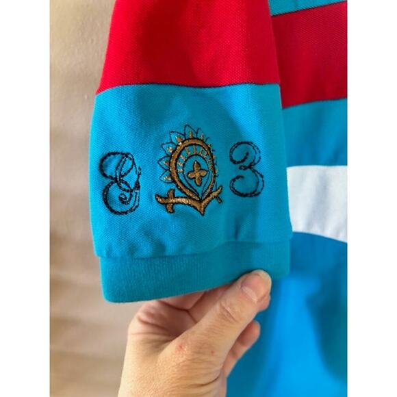 GX3 Jeans Polo Ranch Polo Shirt Size 2XL Embroidered Crest & Graphic Back - Picture 3 of 10